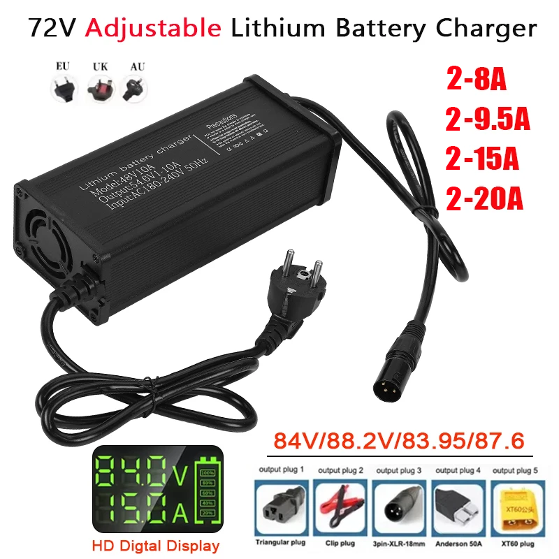 Регулируемое зарядное устройст – обзор и цена 72V 15A Fast Charger